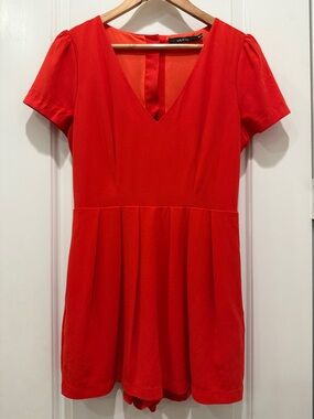 Ark & Co Red V-Neck Short Sleeve Romper